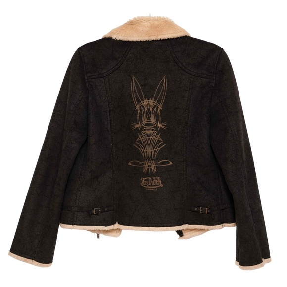 Von Dutch Faux Suede Biker Jacket - Picture 8 of 8